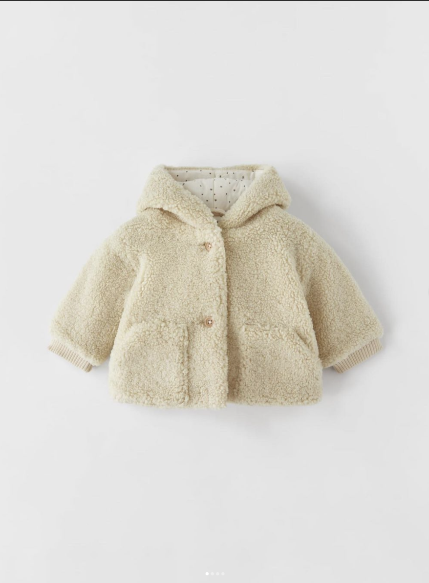 Куртка Zara  зі штучного баранчика з бавовняною підкладкою